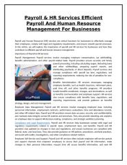 Payroll & HR Services Efficient Payroll And Human Resource Management For Businesses.doc